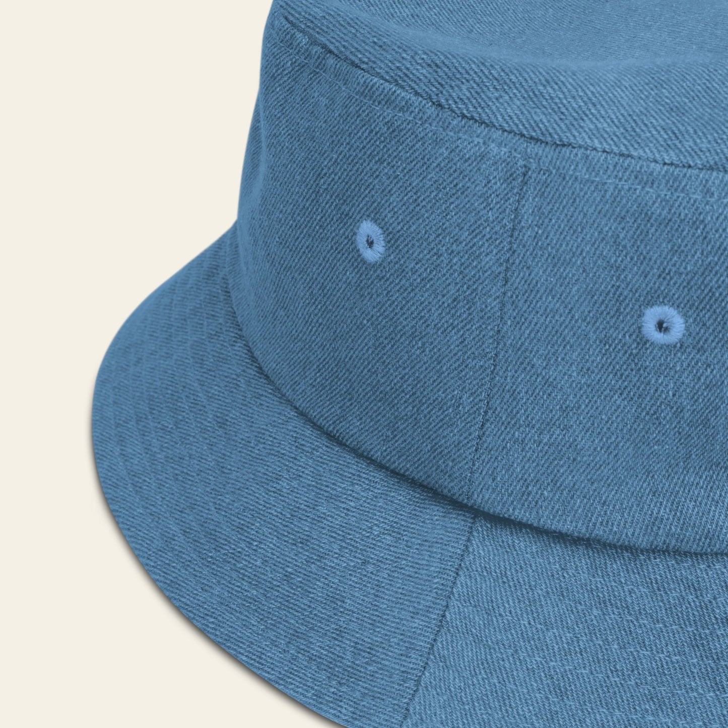 Poppy Flower denim bucket hat