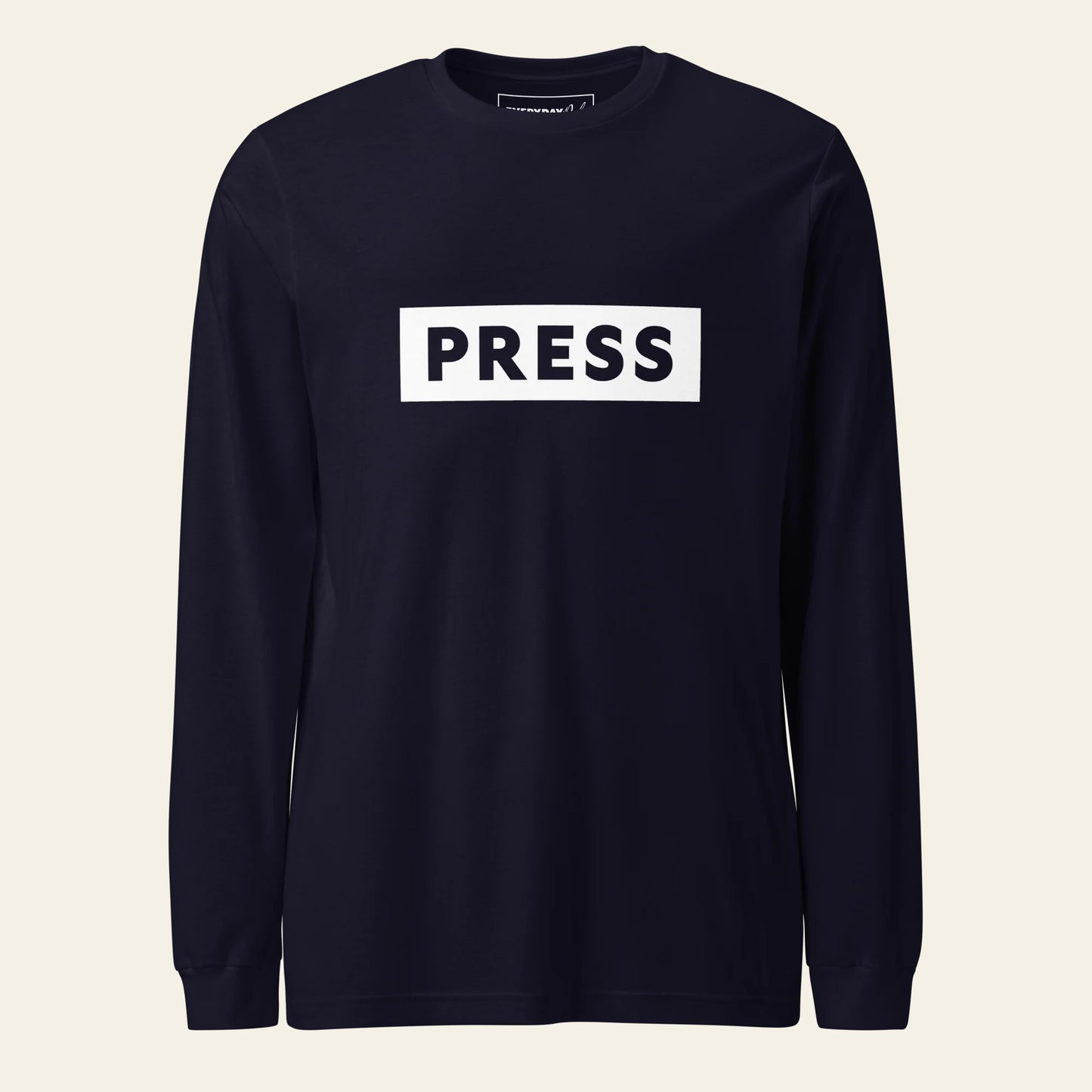 PRESS Long Sleeve Tee (Unisex Navy)