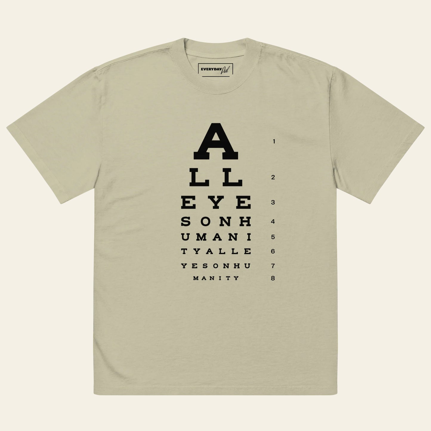 All Eyes On Humanity Oversized faded t-shirt