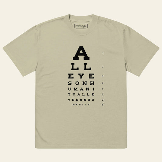 All Eyes On Humanity Oversized faded t-shirt